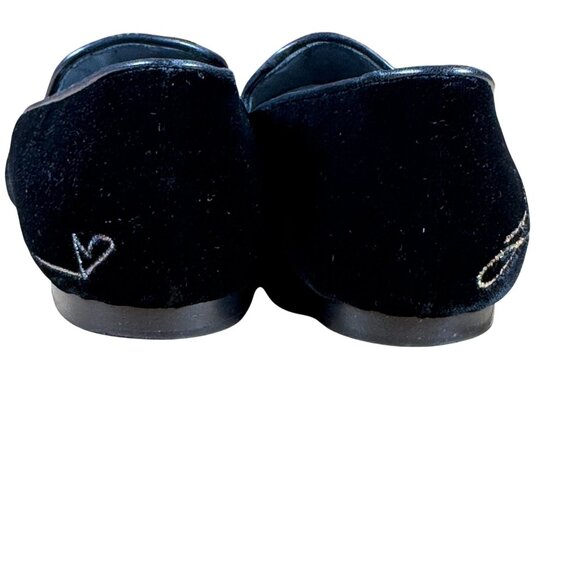 Saint Laurent Black Velvet Heart Smoking Loafer Shoes Size 37.5 - Picture 6 of 9